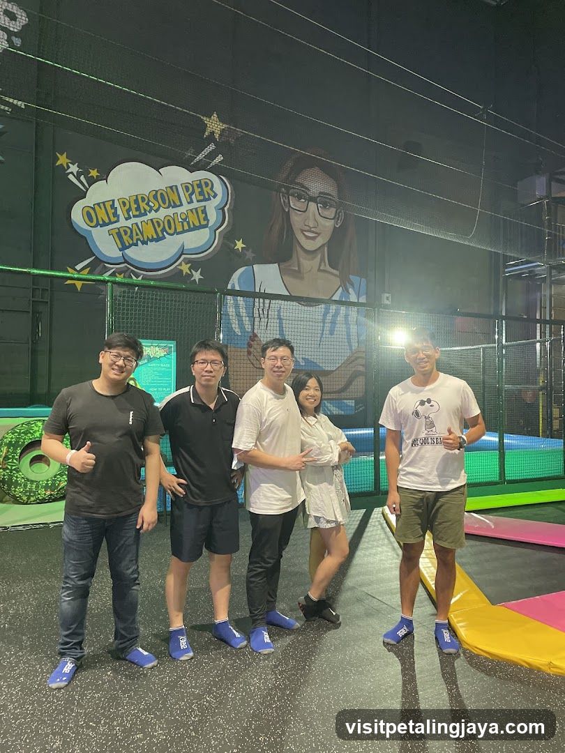 People at a Trampoline Park