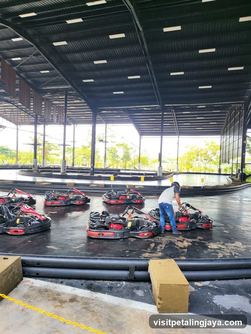 Go-Karts Lined Up on Track