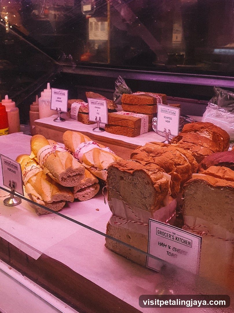 Sandwiches and Bread Display