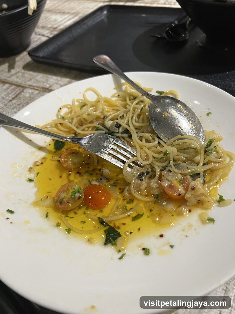 Partially Eaten Pasta Dish