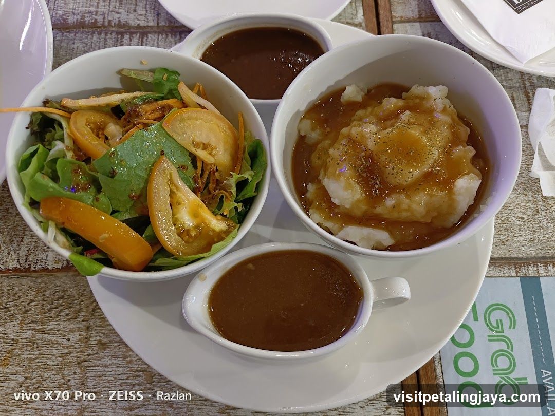 Mashed Potatoes and Salad