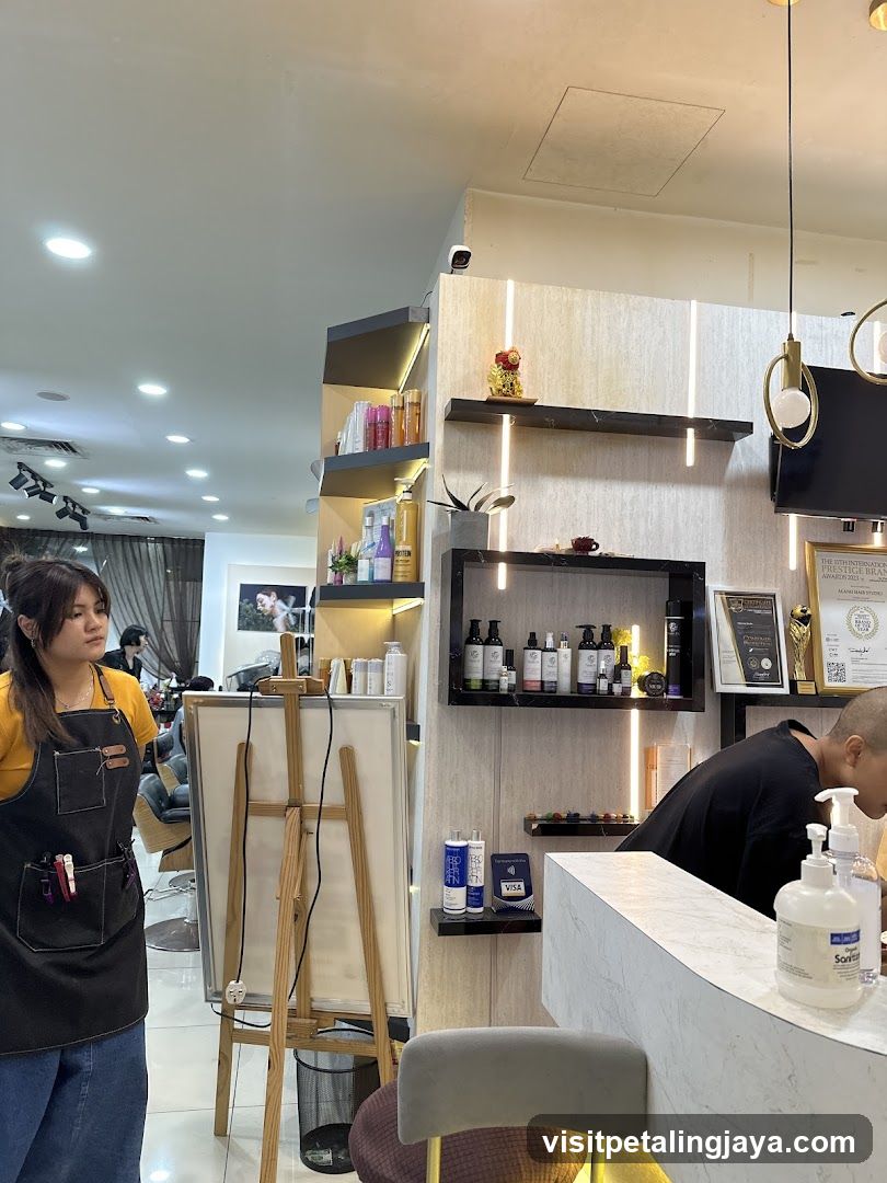 Salon Interior with Staff and Products