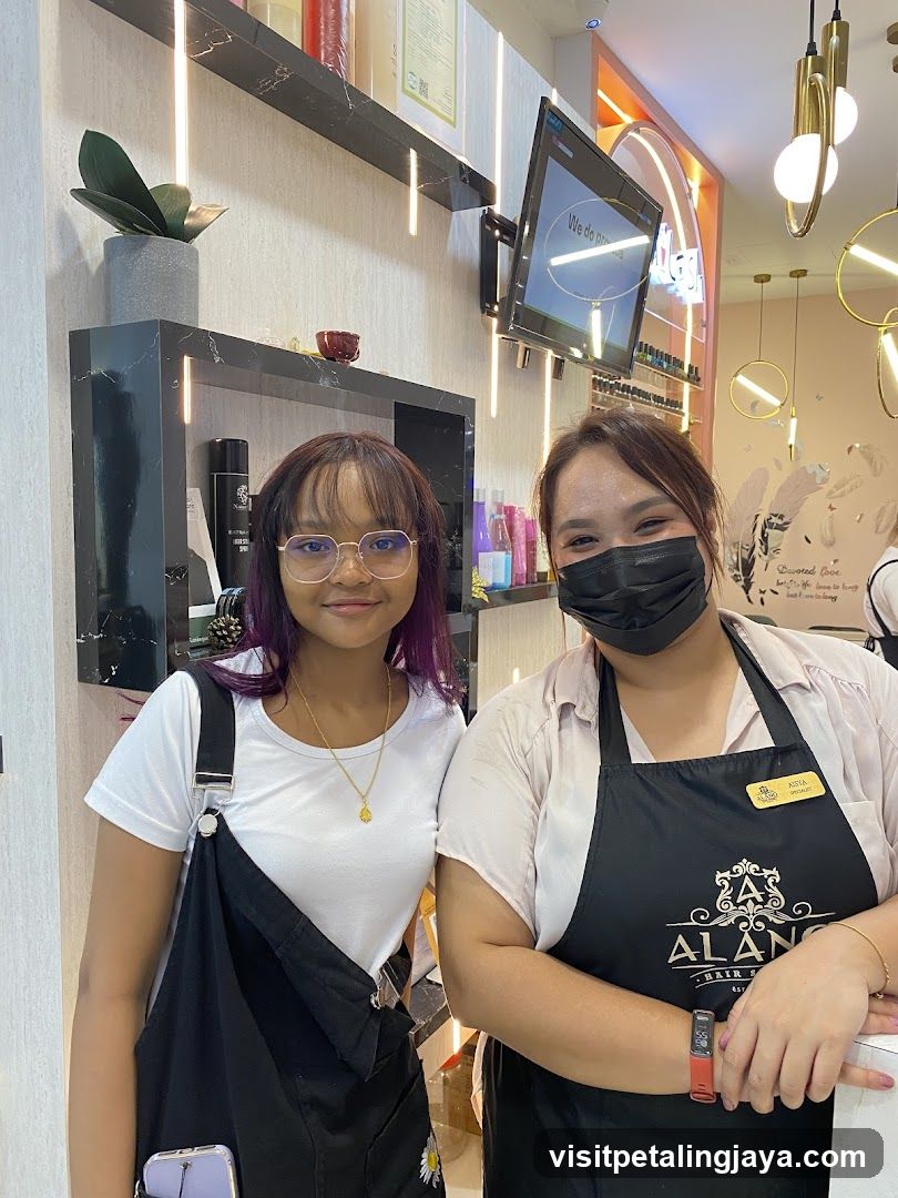 Two women in a salon