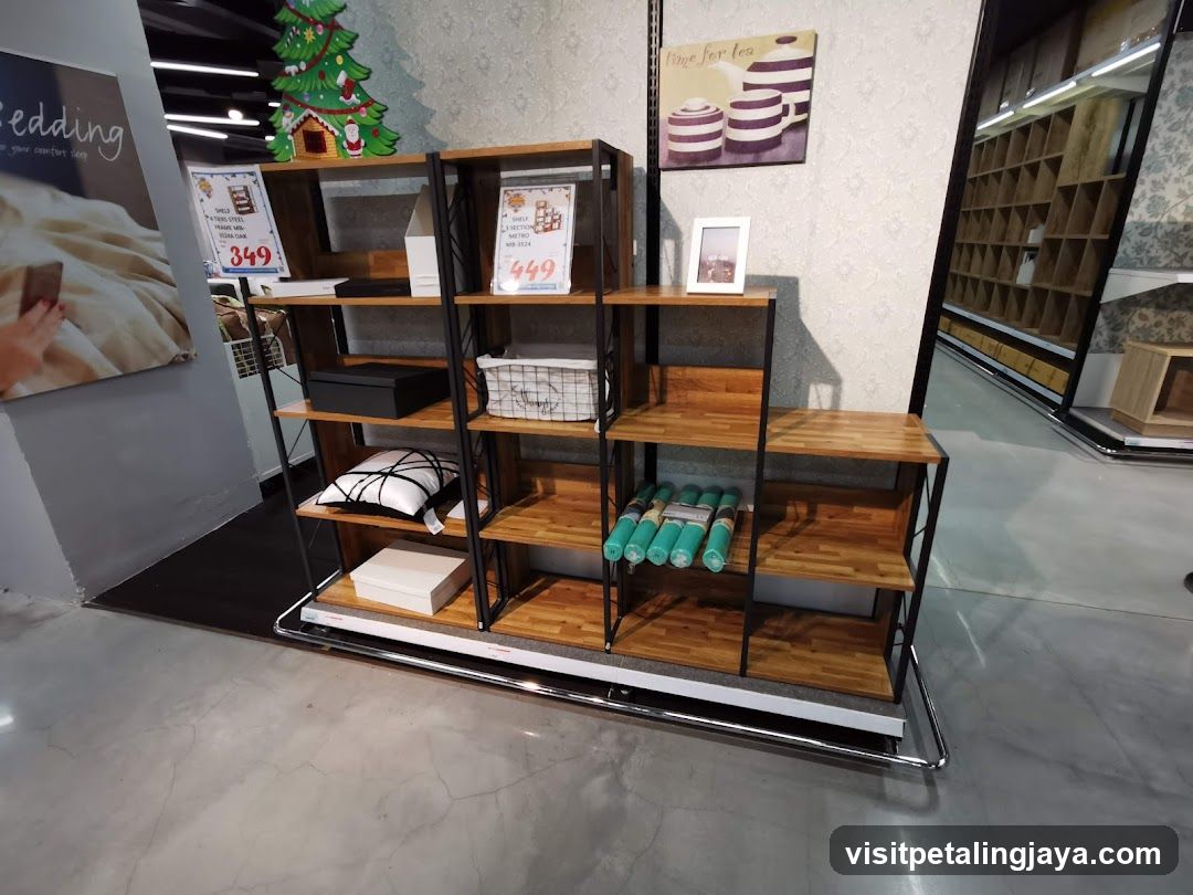 Display Shelving Unit with Home Decor Items
