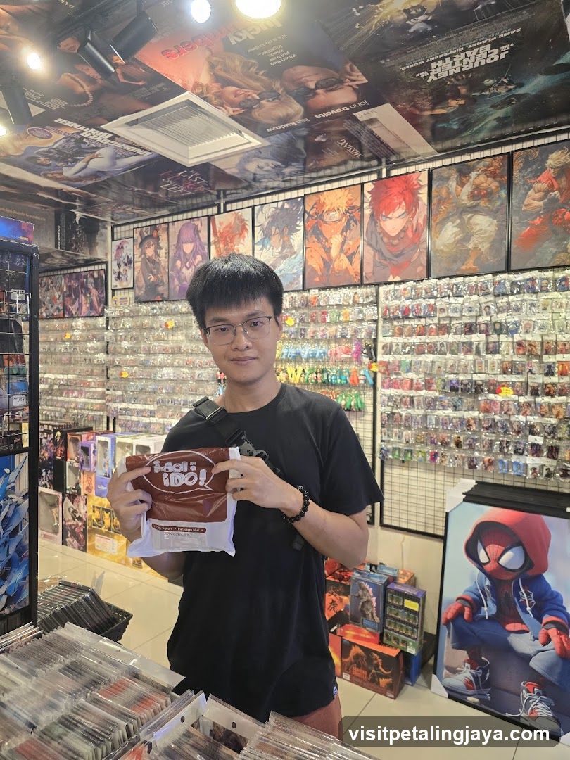 Man holding a product in a store