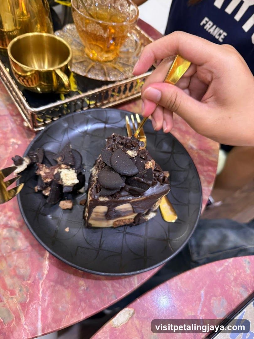 Dessert and beverage at café
