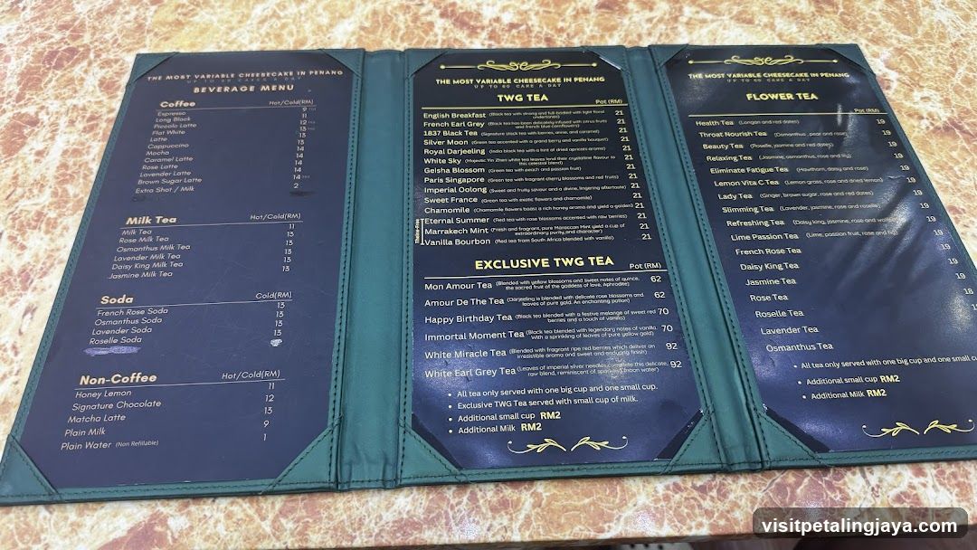 Beverage Menu at TWG Tea