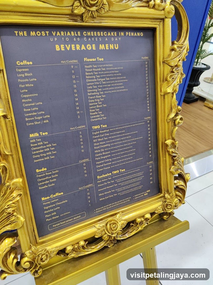 Beverage Menu at a Penang Shop