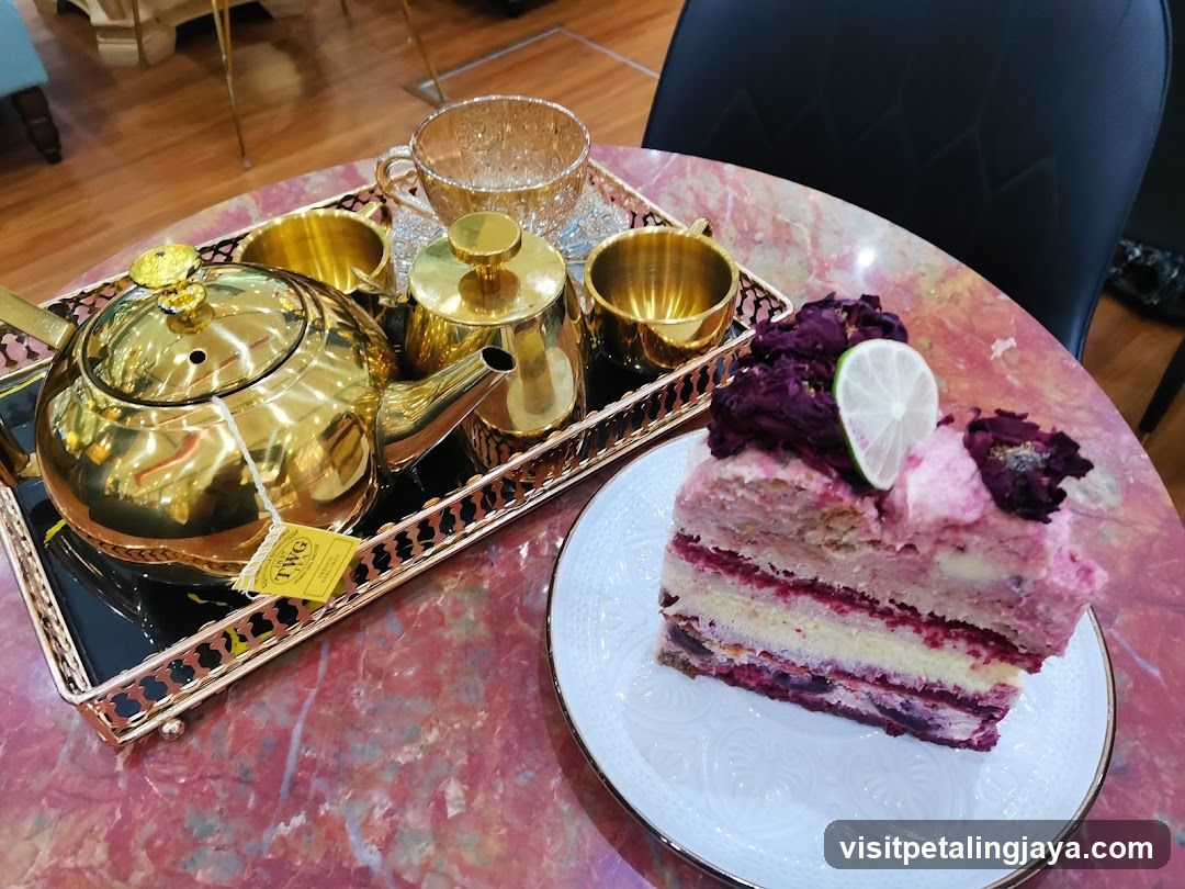 Table Setting with Tea Set and Cake