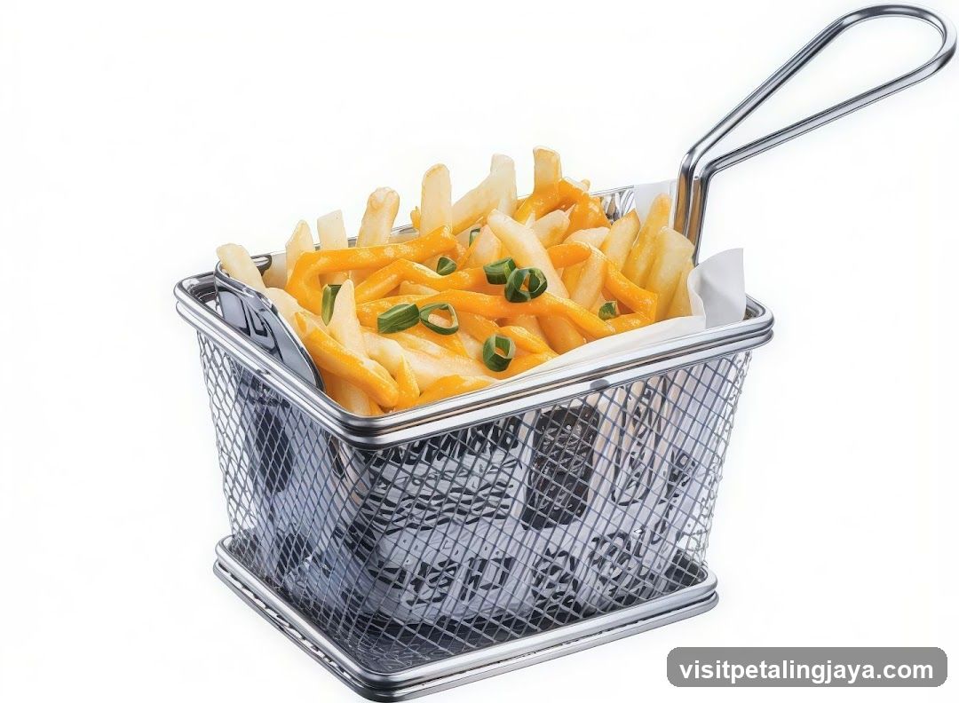 Fries in metal basket