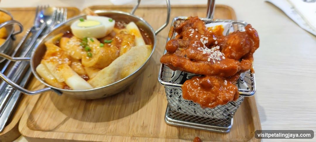 Food Display on Wooden Tray