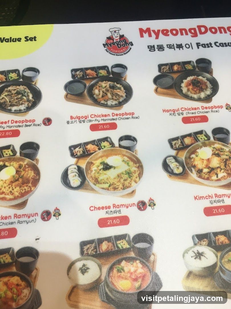 MyeongDong Fast Casual Menu
