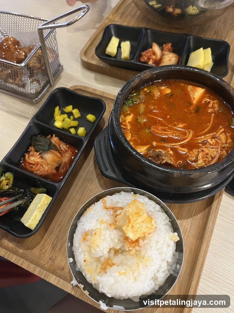 Korean meal served at restaurant