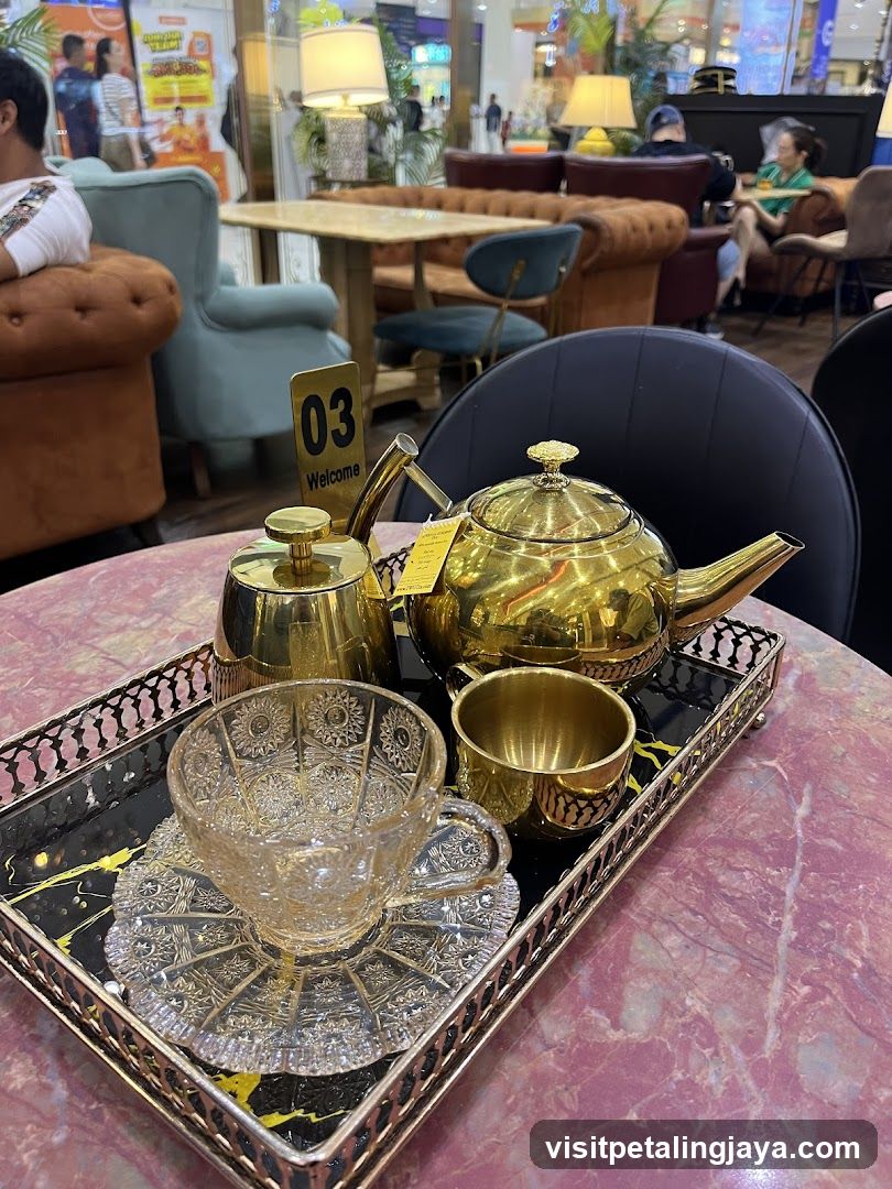 Tea Set Display in Indoor Setting