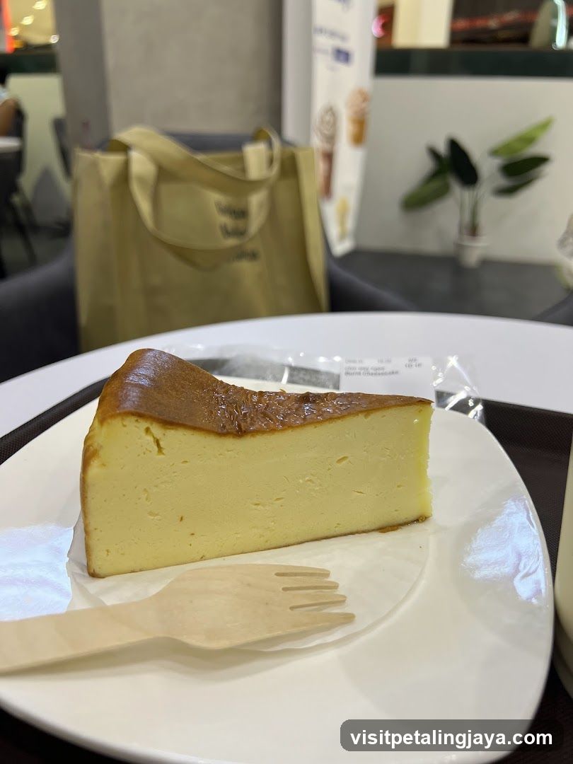 Cheesecake Slice in Café Interior