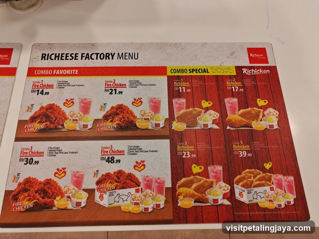 Richese Factory Menu