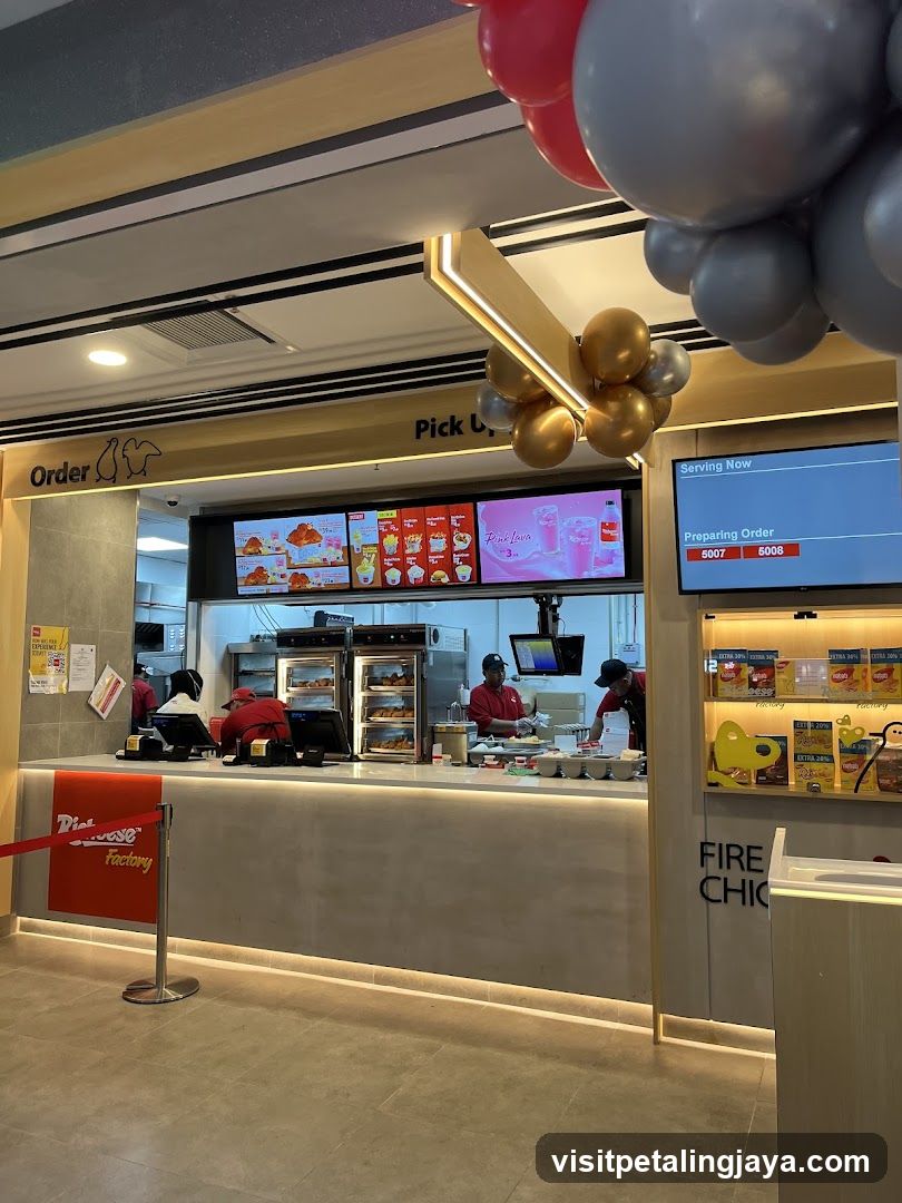 Restaurant interior pickup counter