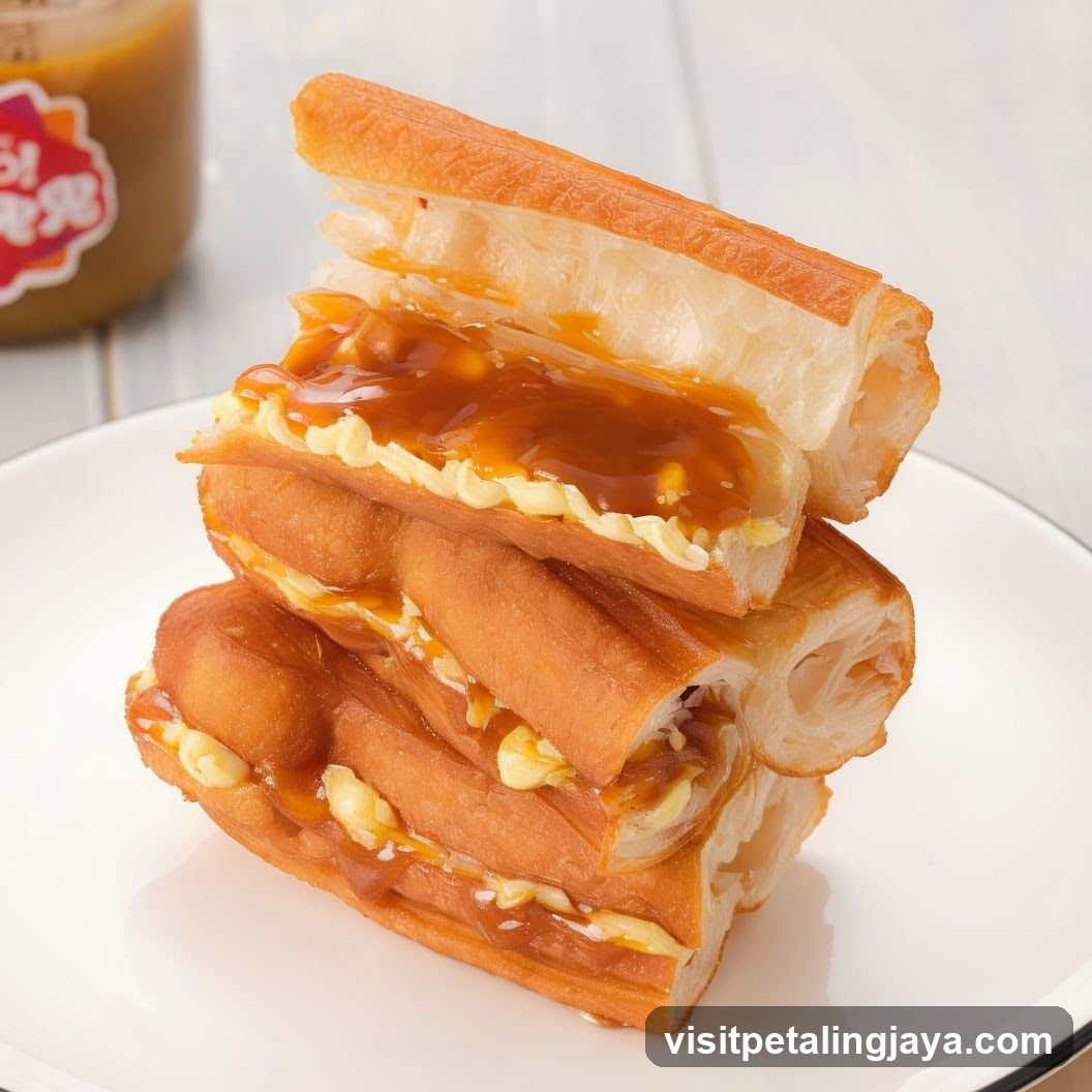 Fried Dough Sticks with Caramel and Cream