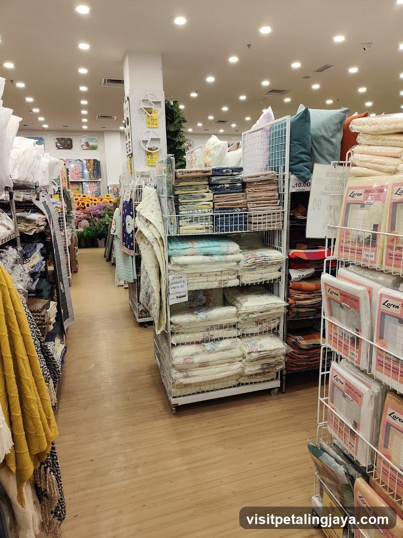 Interior of textile store