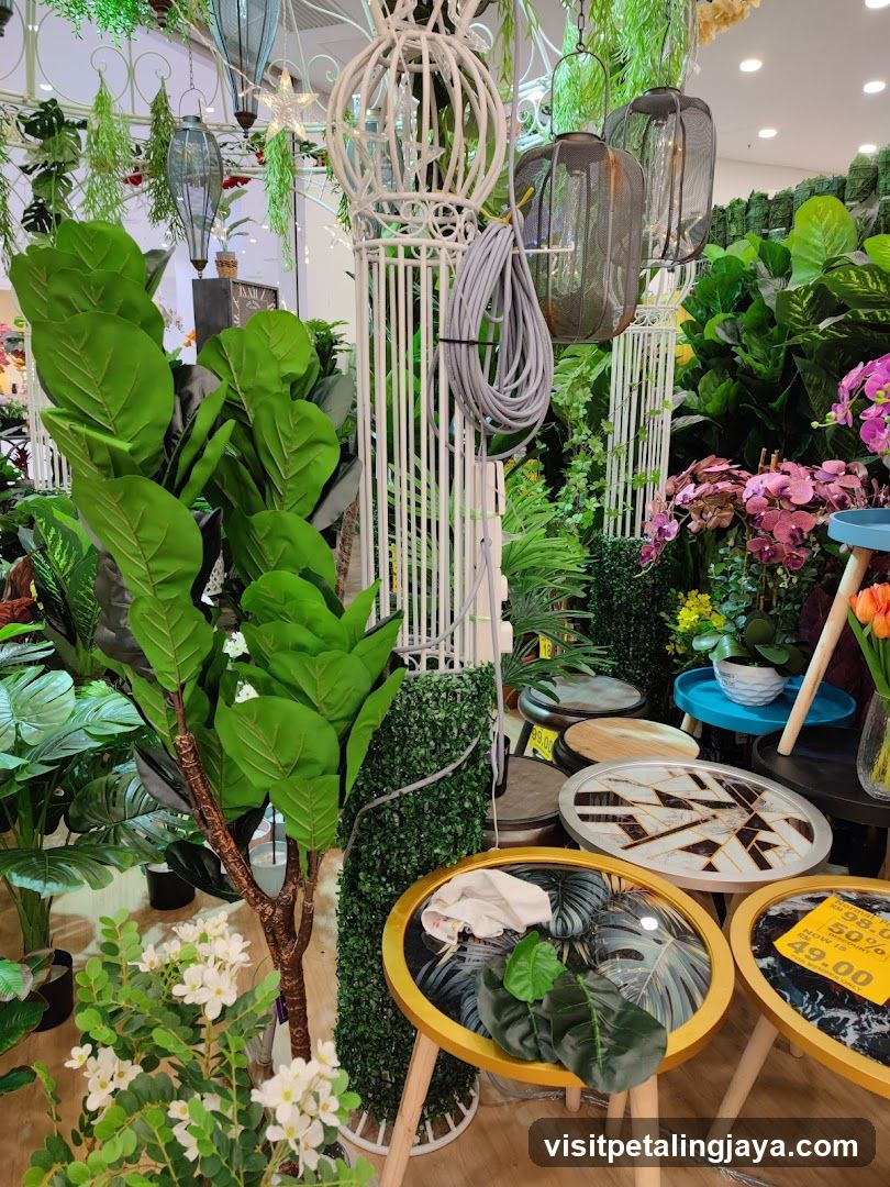 Interior of a plant and decor store