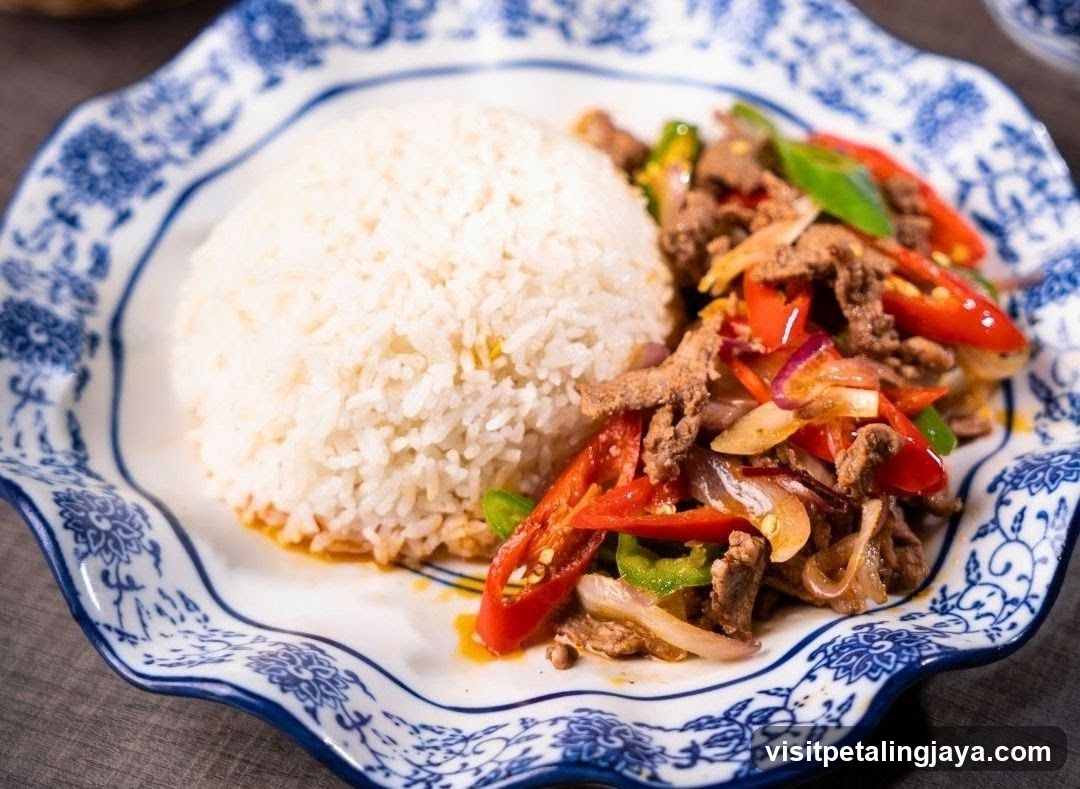 Beef and Pepper Stir-fry with Rice