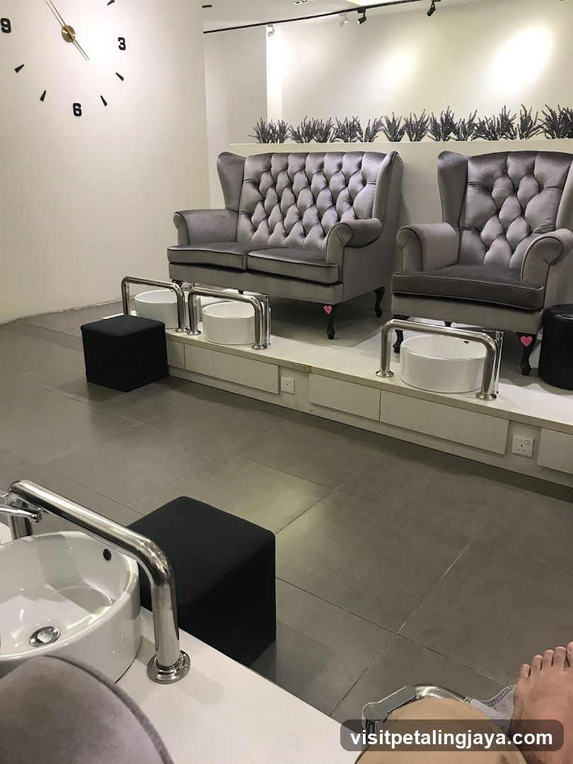 Pedicure chairs and foot baths