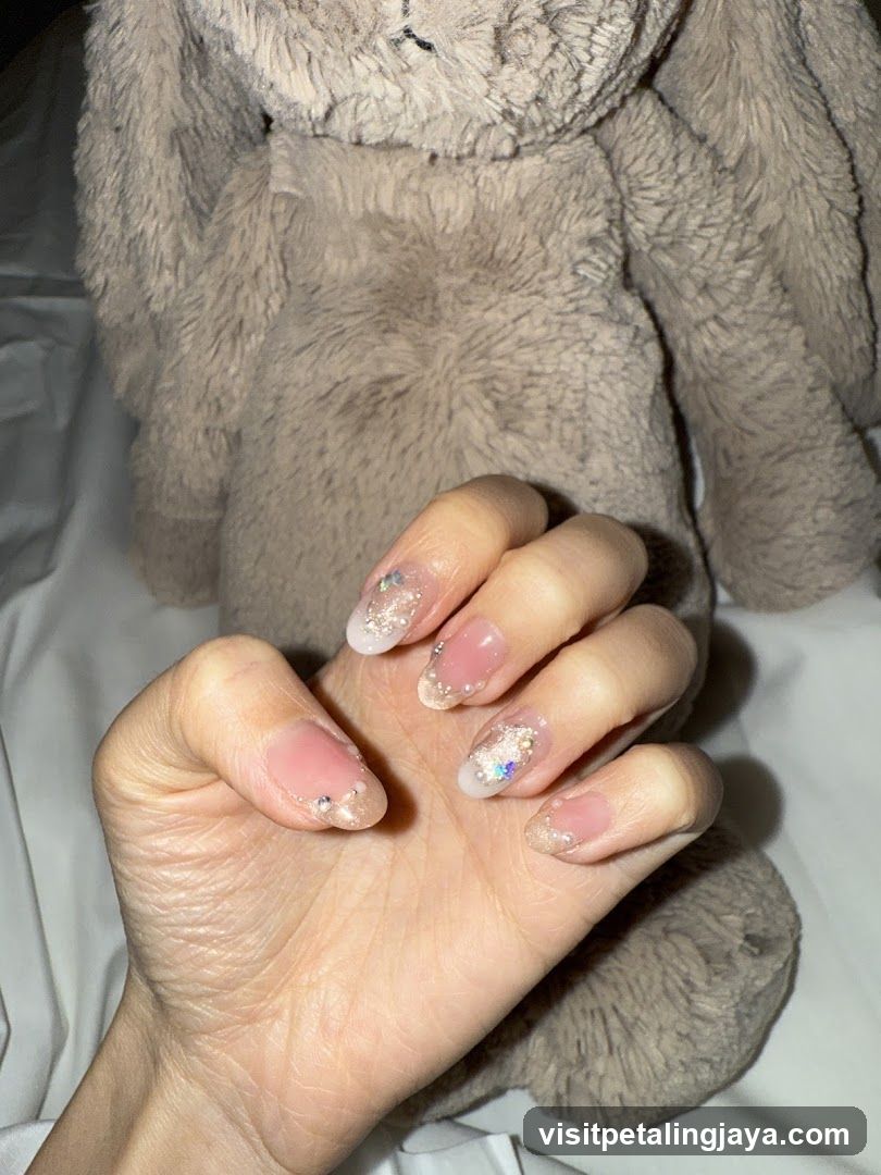 Nails with Glitter and Gems