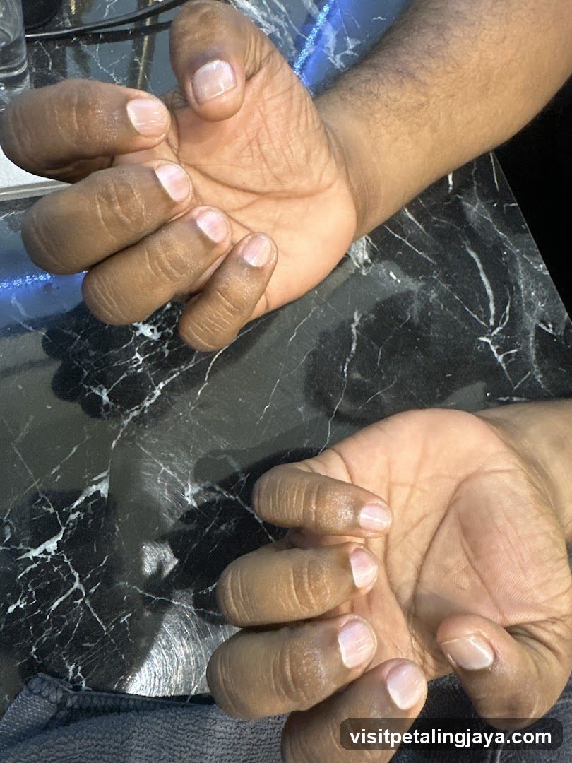 Hands with manicured nails