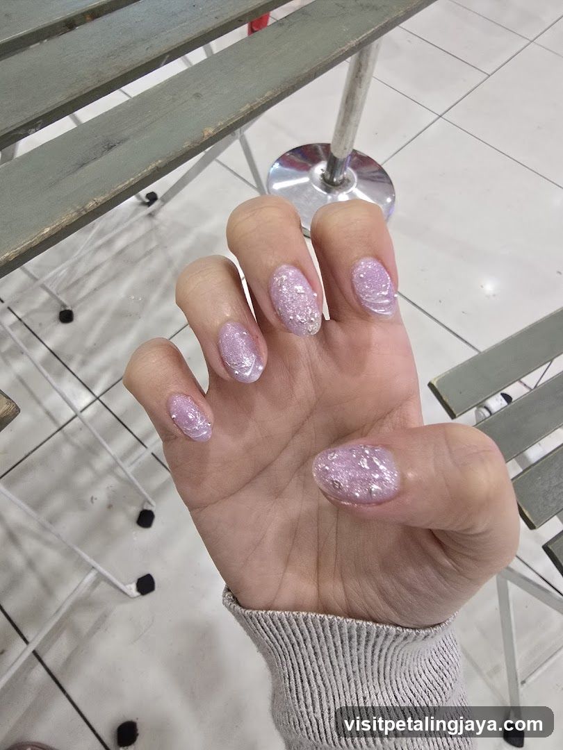 Sparkling Lavender Nails