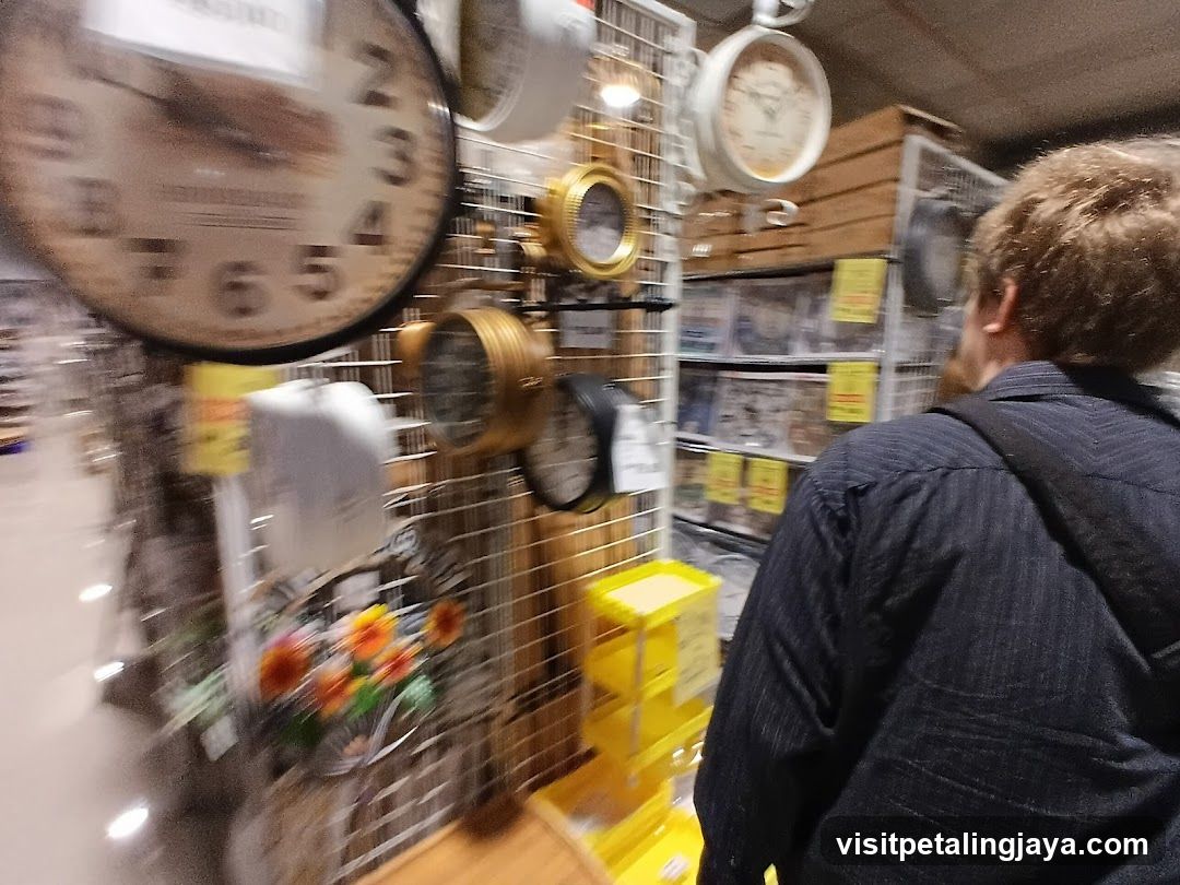 Store Interior with Clocks and Shelving