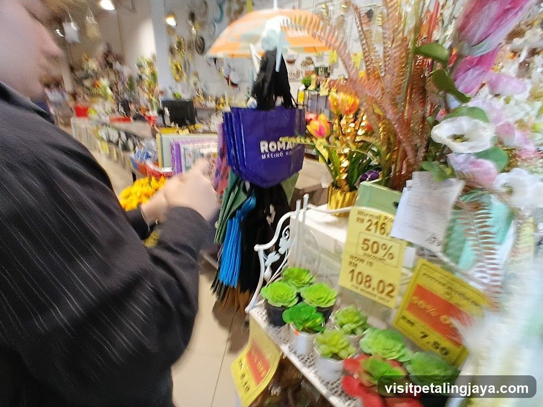 Store Display with Sale Signs