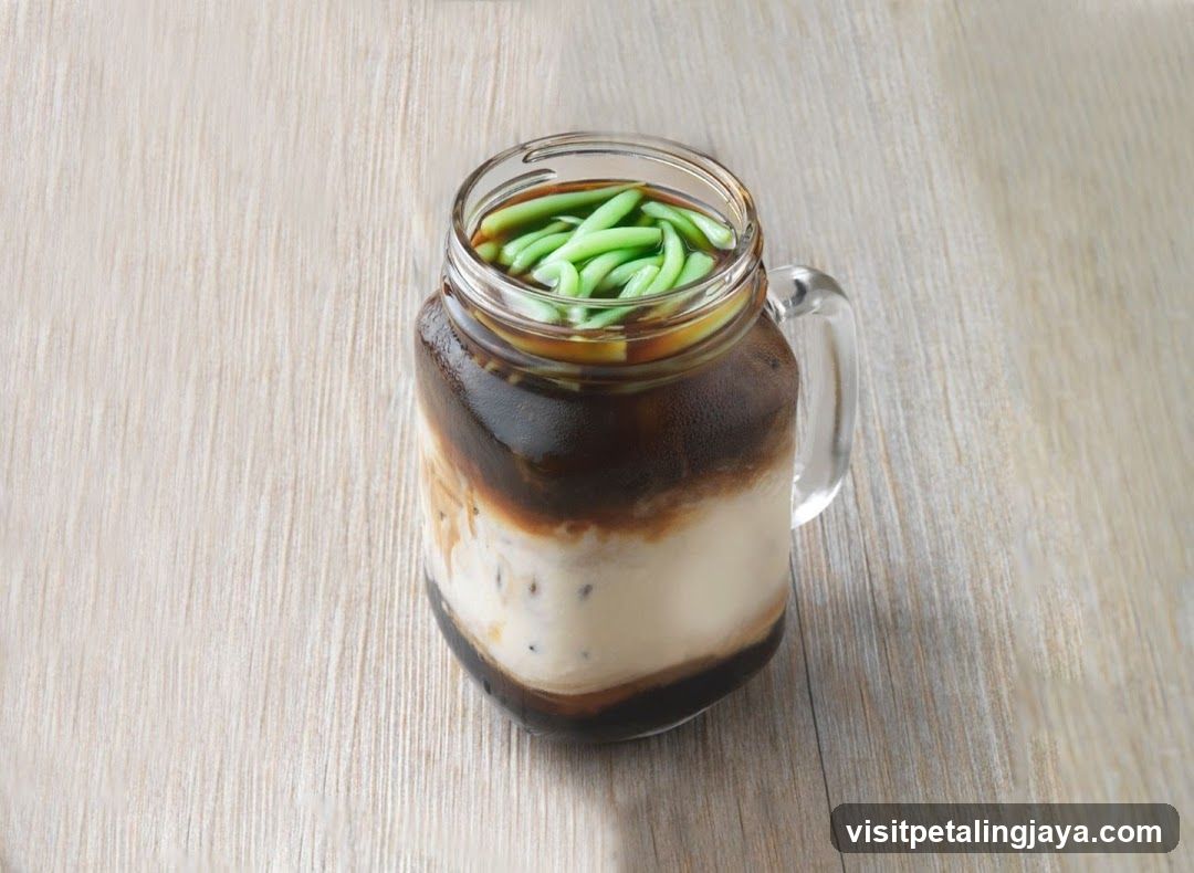 Iced Coffee with Green Jelly