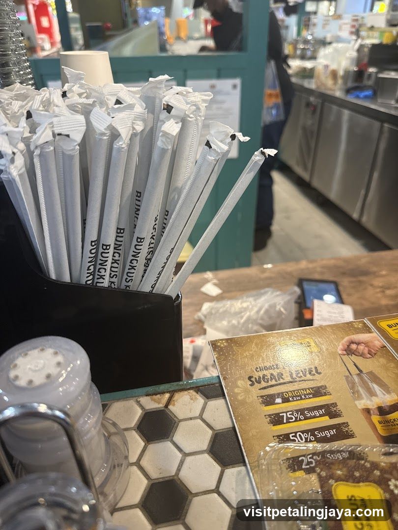 Straws and Sugar Level Menu