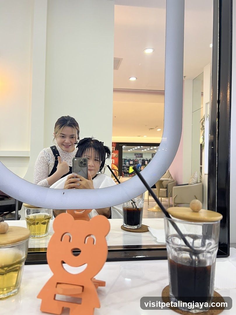 Hairdresser and Client in Salon