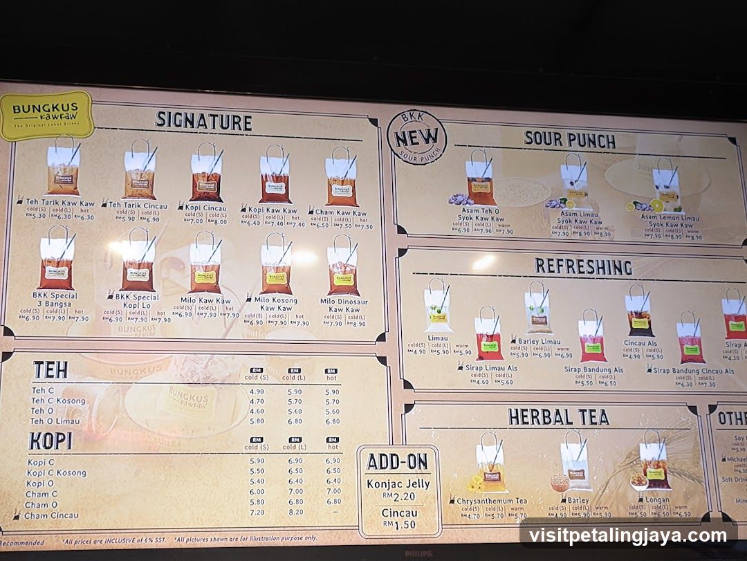 BUNGKUS KAW KAW Menu