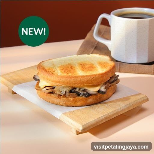 New Toasted Sandwich with Mushrooms and Cheese