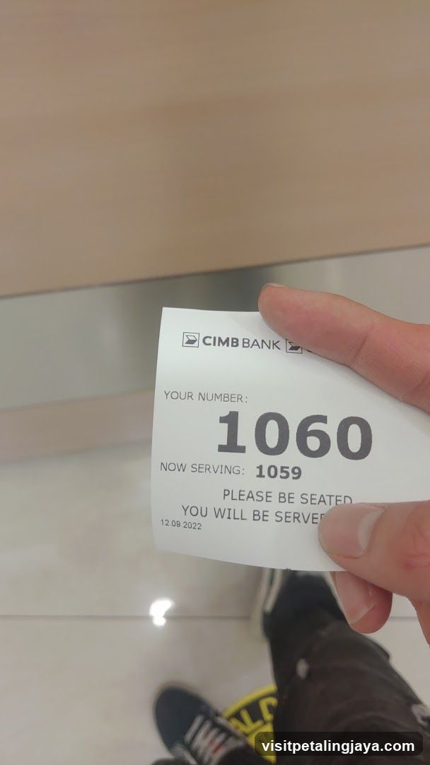 CIMB Bank Queue Ticket