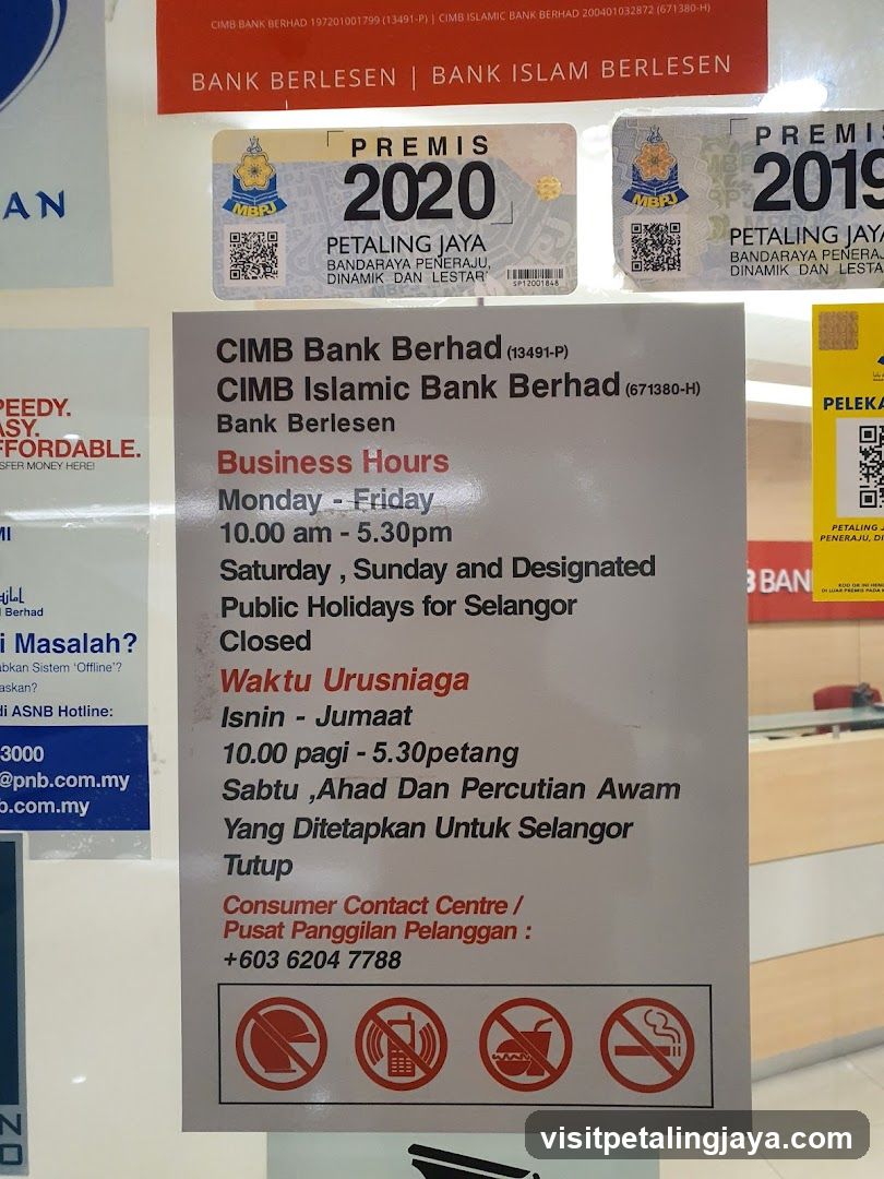 CIMB Bank Business Hours Notice