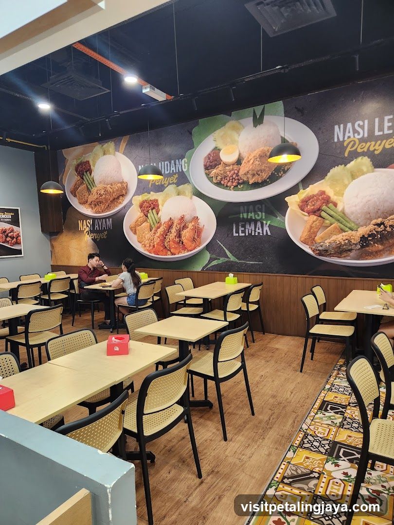 Restaurant Interior with Food Murals