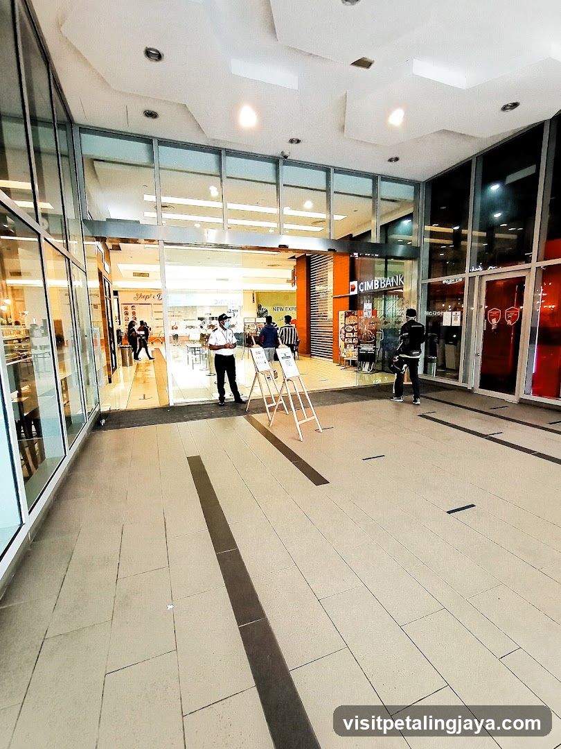 Mall Interior with Bank and Shops