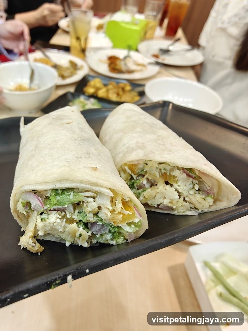 Two Wraps on a Black Plate