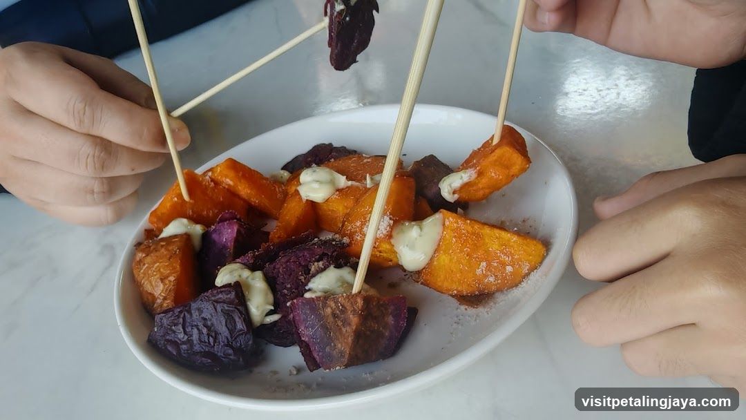 Roasted Sweet Potato and Purple Sweet Potato Fries