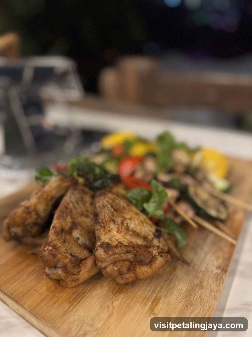 Grilled Chicken Wings and Skewers