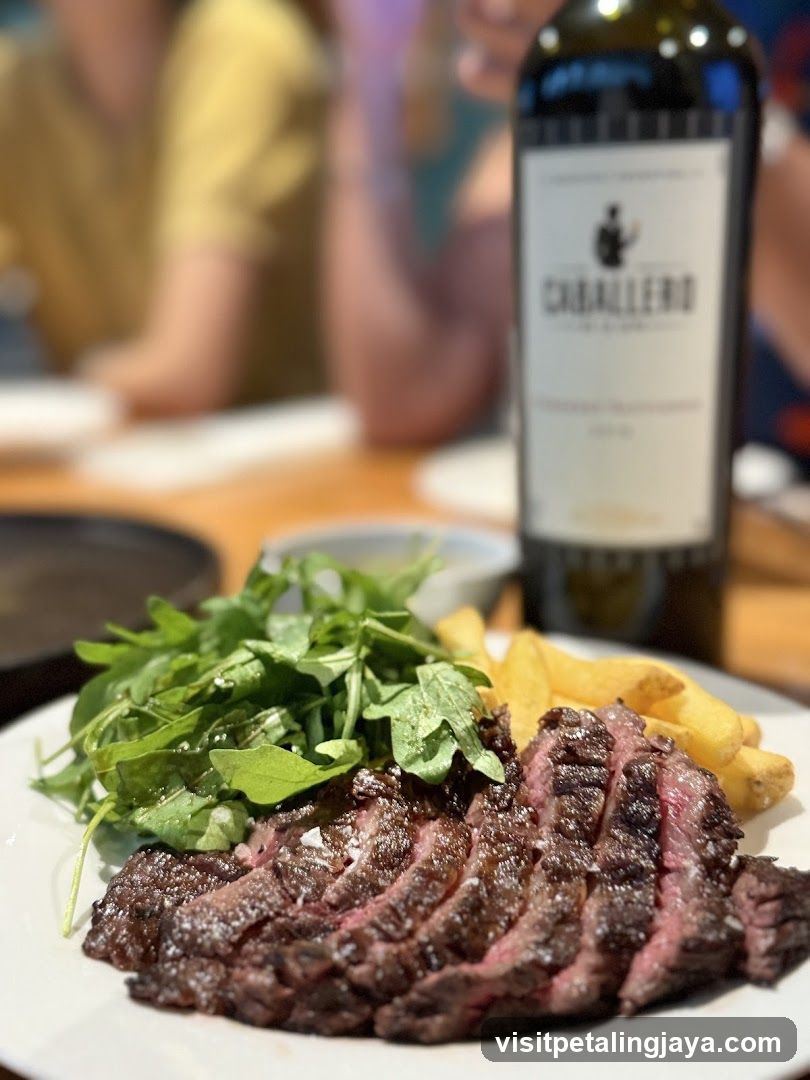 Steak and Fries with Wine
