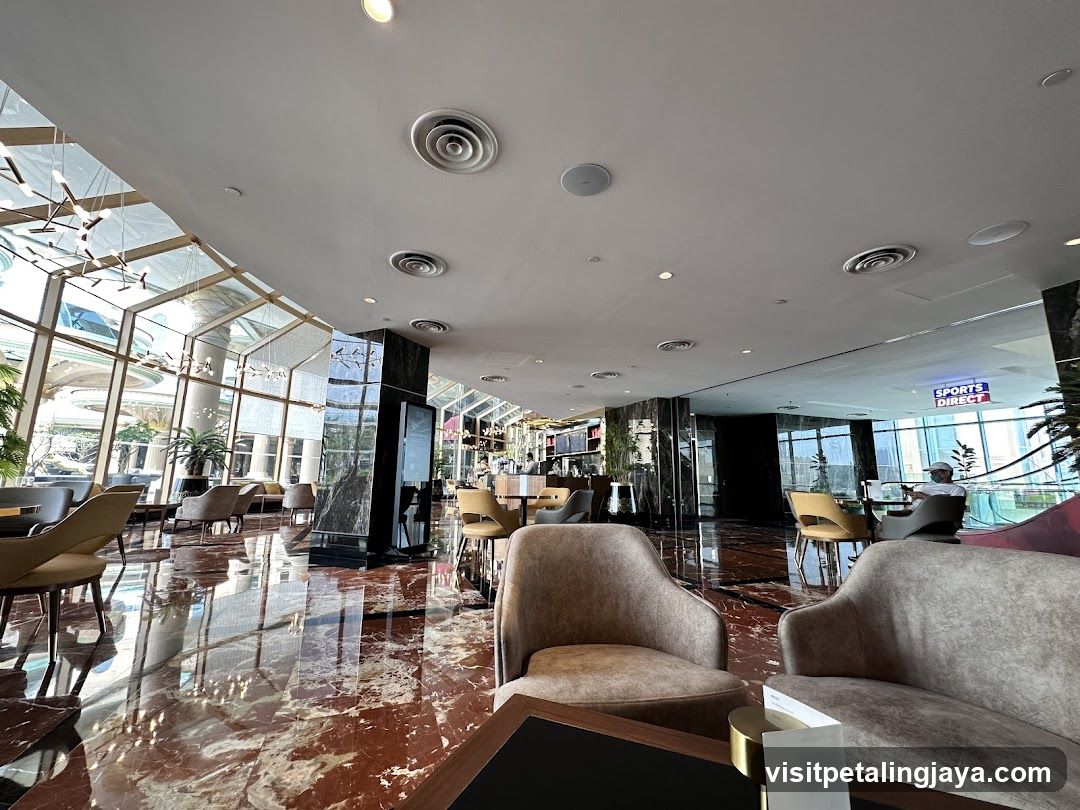 Modern Lounge Area with Large Windows