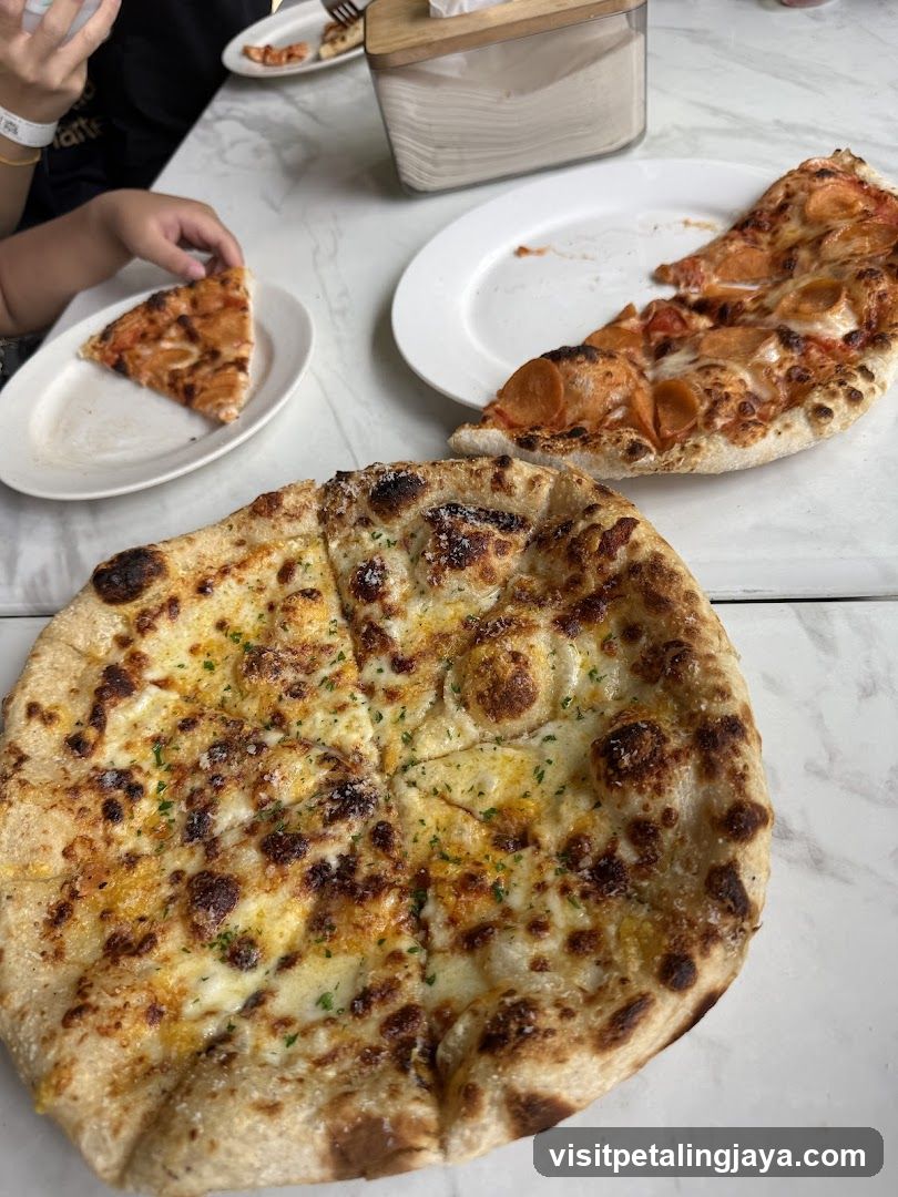 Pizzas on Table