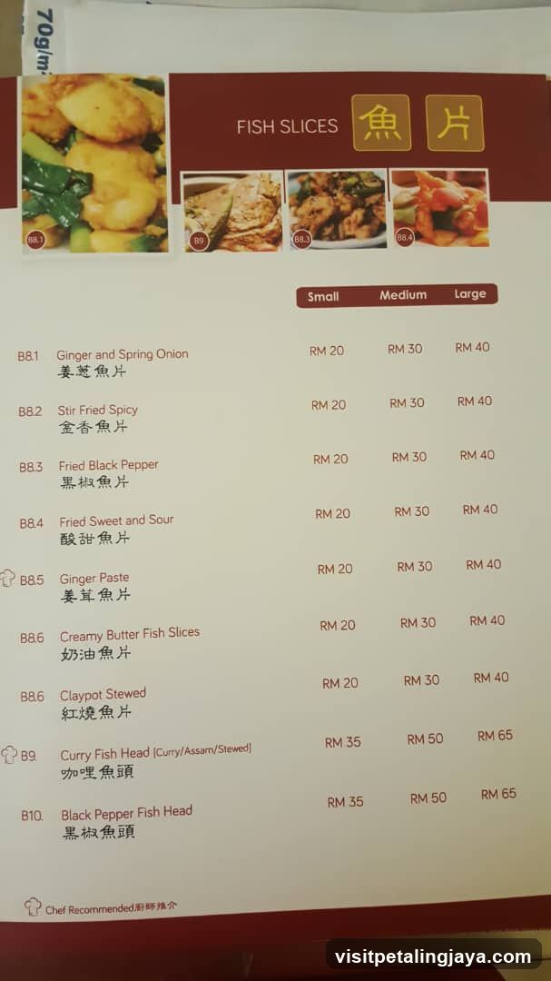 Fish Slices Menu