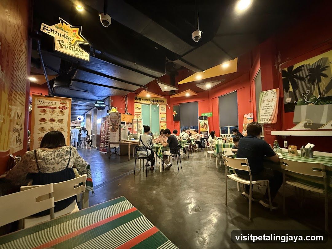 Restaurant Interior with Patrons