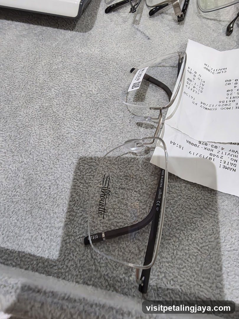 Eyeglasses and Receipt