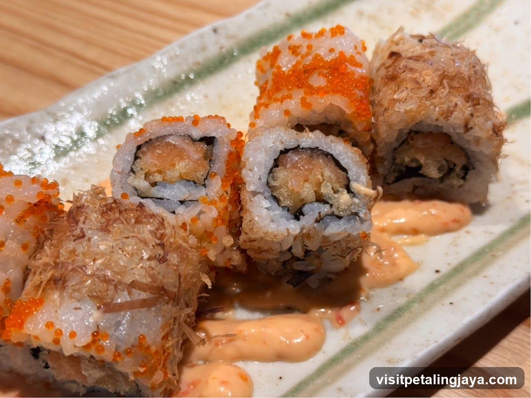 Sushi Rolls with Roe and Bonito Flakes